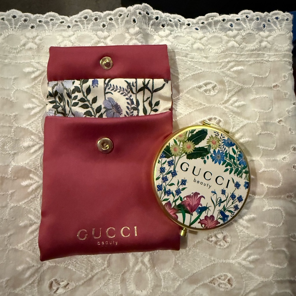 Gucci Pink Floral Compact Mirror